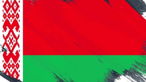 Belarus paint brush art flag texture of the flag animation Ultra HD background.