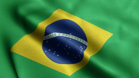 Waving brasil flag video. Symbol of Brasil. . 