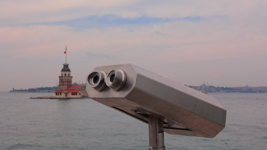 Telescope for a panoramic view of the city of Istanbul