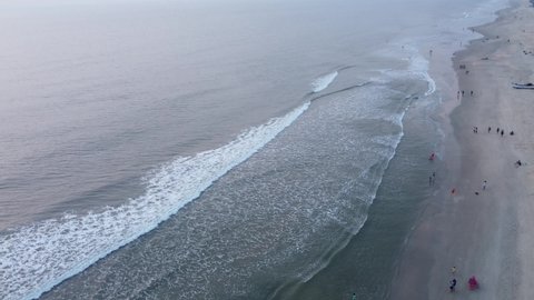Aerial view of Betalbatim beach, Goa, on the west coast of India.