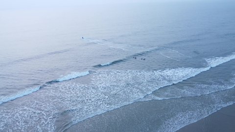 Aerial view of Betalbatim beach, Goa, on the west coast of India.