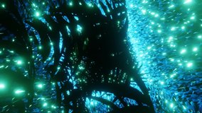 Rotating wild neon jungle with flying and flickering particles light bokeh. Abstract animated motion background. Seamless loop VJ HD background. - Powered by Shutterstock - Get 15% off with code: PIKWIZARD15