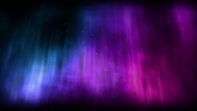 Abstract colorful aurora. Energetic Northern lights. Sky with twinkling stars. Cosmos motion background. Loop. 59,94 fps