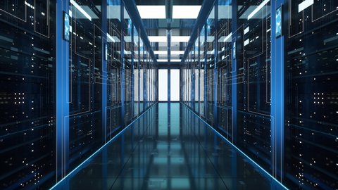 Data centers and data computing, 3d rendering.