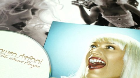 Rome, 02 January 2020: CD covers of the American singer-songwriter, stylist, actress and voice actress GWEN STEFANI. Known as a member of No Doubt, a group he has been part of since 1987