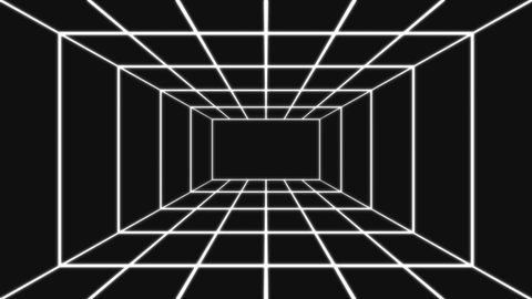 4K Abstract Square Lines Infinity Zoom Loop Animation Black And White Background