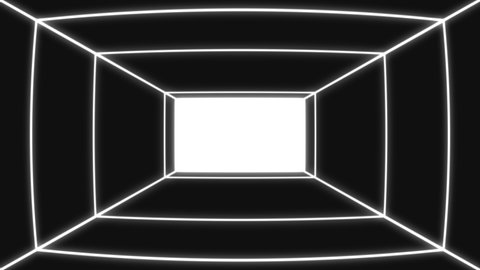 4K Black And White Rectangular Square Infinity Zoom Loop Animation Background