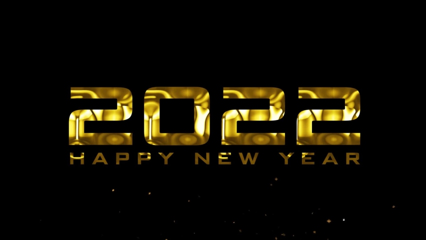 Happy New Year 2022. Golden particles opener on gold confetti background new year resolution concept. 3D New Year 2022. | Shutterstock HD Video #1084111918