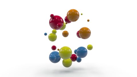 Loop 3d Animation Appearance Multicolored Balls Stock Footage Video ...