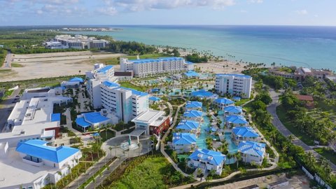 Beachfront location of Tui Blue Sensatori Cap Cana hotel, Caribbean, aerial