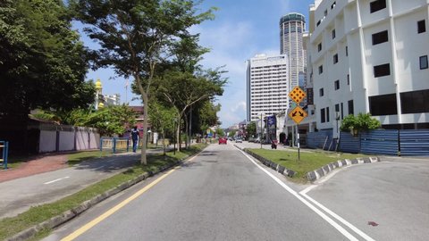 Georgetown , Penang , Malaysia - 11 16 2021: Jalan Gurdwara in blue sunny day