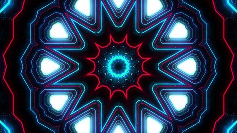 Mandala 3D Kaleidoscope seamless loop Psychedelic Trippy Futuristic Traditional Tunnel Pattern for Consciousness Meditation Background Video.