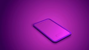 Social likes Fly out From Flying Phone Screen. 3D Minimal design. Red heart Like Floating up Animation in beautiful color background Social media Likes and Marketing Concept	
