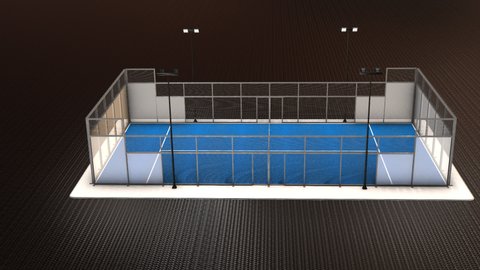 Paddle tennis court 3d model Padel tennis court with blue floor