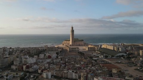 time-laps footage  for Mosque HASSAN 2  A masterpiece of Arab-Muslim architecture in morocco Casablanca  