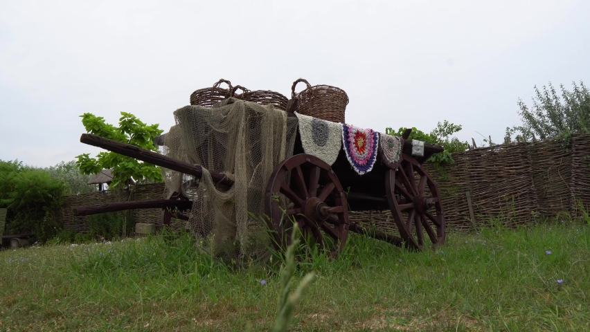 old wooden cart in the village
