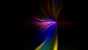 A line of multicolor radiance of multicolored light. Black background. color abstract wallpaper