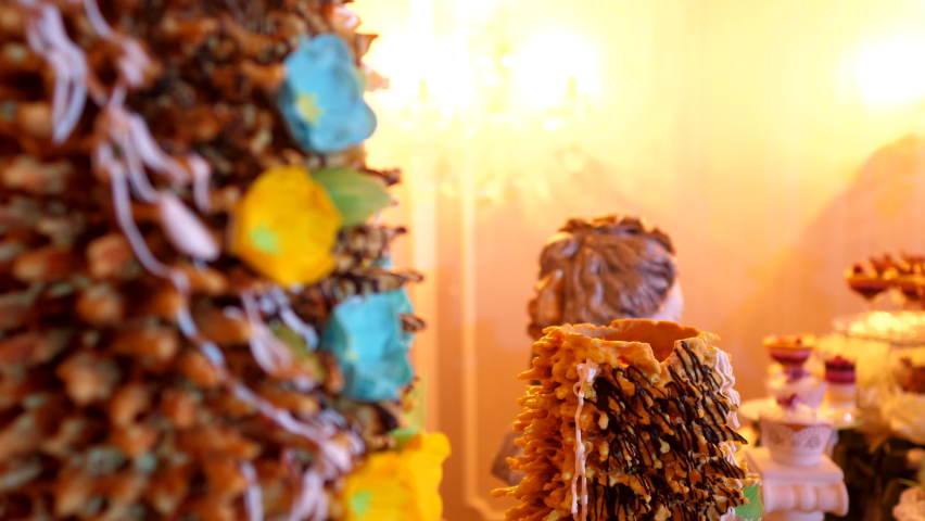 eastern european wedding  cake on the table