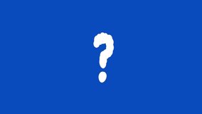Big Question Mark Explode into Small Open Questions in Blue background. Intro of Question marks with copy space. Answer and Solve Problems Creative Concept	
