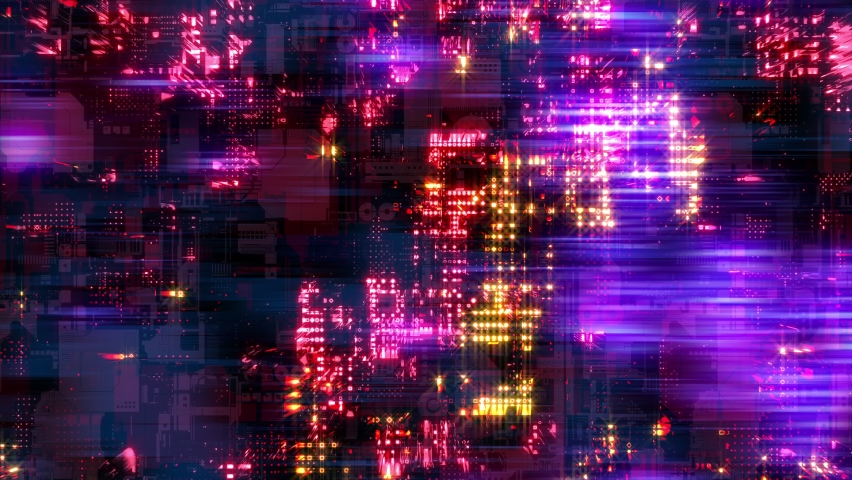 Pink lighting technological cyberpunk digital high tech backdrop Royalty-Free Stock Footage #1084192090