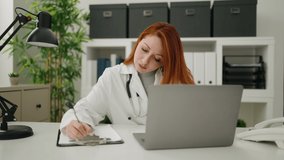 Young redhead woman wearing doctor uniform working at clinic - Powered by Shutterstock - Get 15% off with code: PIKWIZARD15