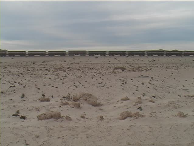 Mile long ore train between Nouadhibou and Zouerat, Mauritania
