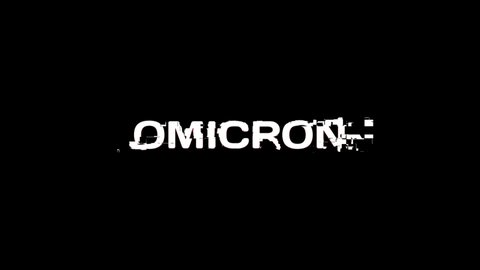Glitch Intro - Omicron. Virus epidemic. Glitch screensaver with color text Omicron for news and advertisement on tv. For intro and outro.