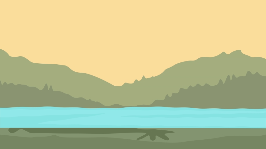 male camper with toucan scene animation , 4k video animated