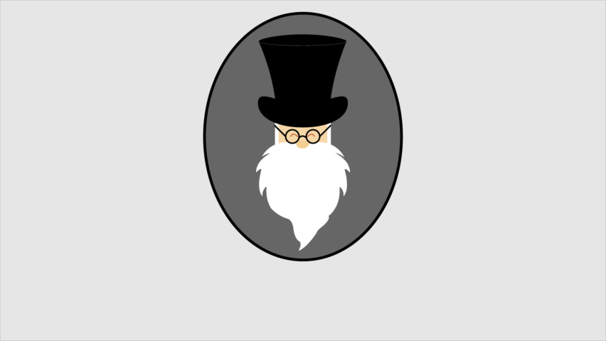 International Darwin Day Science and Humanism Day 12 February, art video illustration.