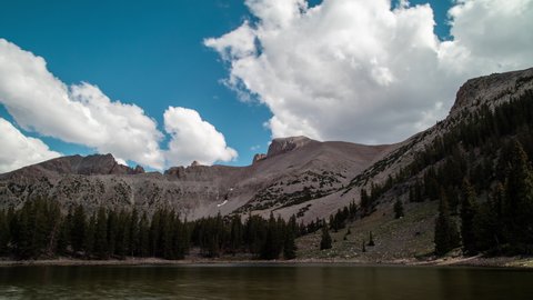 Wheeler Peak and Stella Lake, located within Great Basin National Park in Nevada. A short time-lapse of white clouds passing overhead on a summer day.