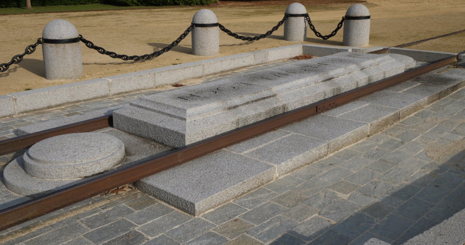 Site of the railway carriage where the 1918 Armistice was signed. Compiegne, Oise department, France