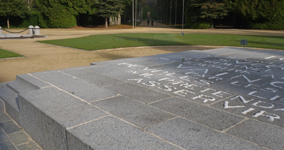 Site of the railway carriage where the 1918 Armistice was signed. Compiegne, Oise department, France