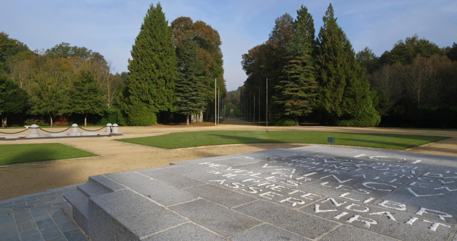 Site of the railway carriage where the 1918 Armistice was signed. Compiegne, Oise department, France