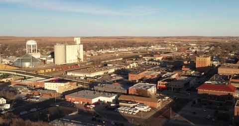 North Platte Nebraska Downton drone videoing in.