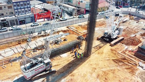 Sao Paulo , Sao Paulo , Brazil - 12 15 2021: Sao Paulo subway line 2 expansion construction works start