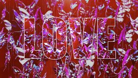 word love on an abstract background in motion