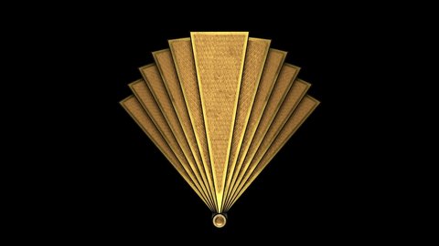 Hand Fan 3D animation. Incl ALPHA MATTE. Perfect 4K Art Deco 3D model fan for TV show, intro, documentary, catwalk, stage design or The Great Gatsby and 1920s theme related projects.