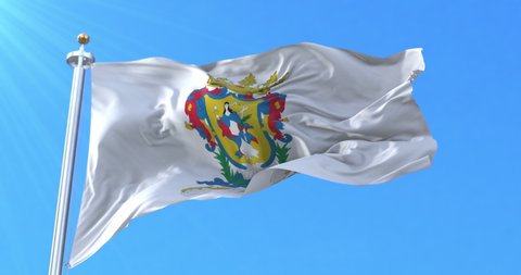 Guanajuato Flag Waving, Mexico. Loop