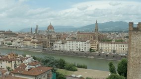 4K Drone view of Florence city in Italy.