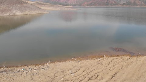 beautiful lake in a desert	