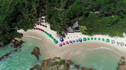 Conde, Paraíba, Brazil - 12 09 2021: Aerial view of Tambaba Beach 