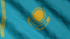 Kazakh flag waving in the wind.  
Kazakhstan national flag video footage.
