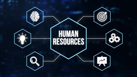 Internet, business, Technology and network concept.Human Resources HR management concept