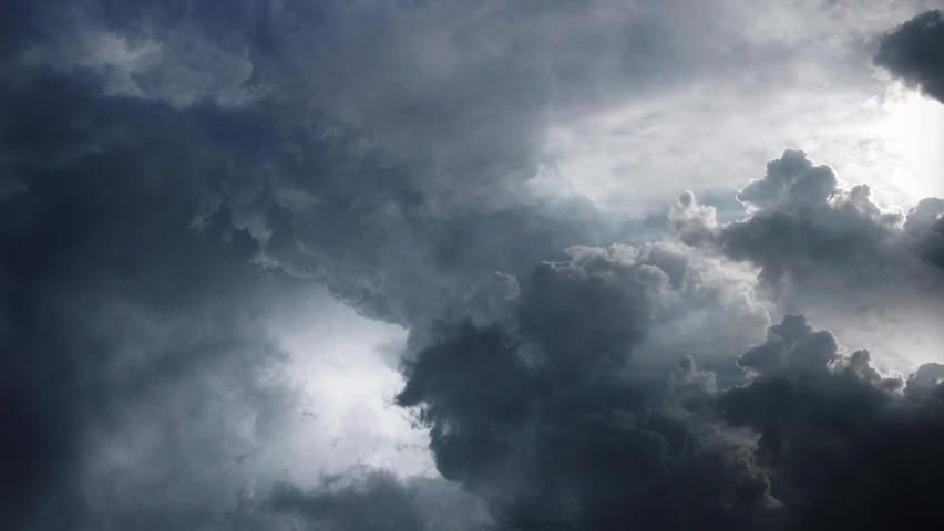 POV thunderstorm with cumulonimbus dark cloudsing in the sky. Royalty-Free Stock Footage #1084346602