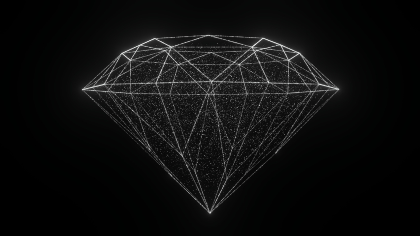 Technology Plexus diamond background from animated lines and dots with flowing particles. HUD, FUI. Looping seamless geometrical backdrop | Shutterstock HD Video #1084346998