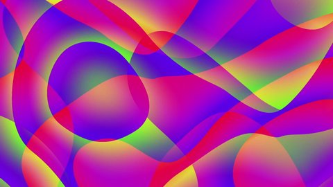 Stylish Abstract Animation Color Wavy Smooth Wall. Concept Multicolor Liquid Pattern. Purple Blue Wavy Reflection Surface Macro. Trendy Colorful Fluid Abstraction Flow. Beautiful Gradient Texture
