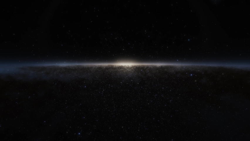 Spaceship flies at the speed of light through a galaxy in space. Billions of stars in the Milky Way or Andromeda galaxy. Highly detailed 4k cinematic animation of space
 | Shutterstock HD Video #1084367830