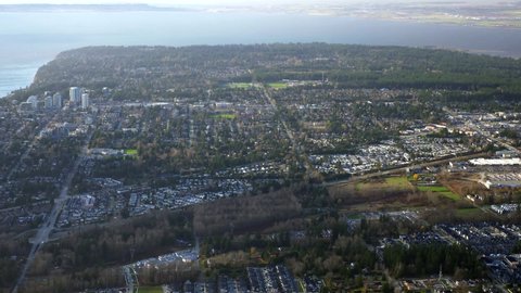 White Rock, South Surrey at Boundary Bay, British Columbia Aerial View