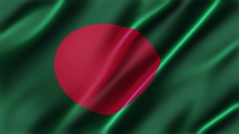 Bangladesh waving flag fabric texture of the flag and 3d animation background.