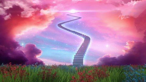 Stairs to the Stars - Loop Fantasy Nature Landscape Background